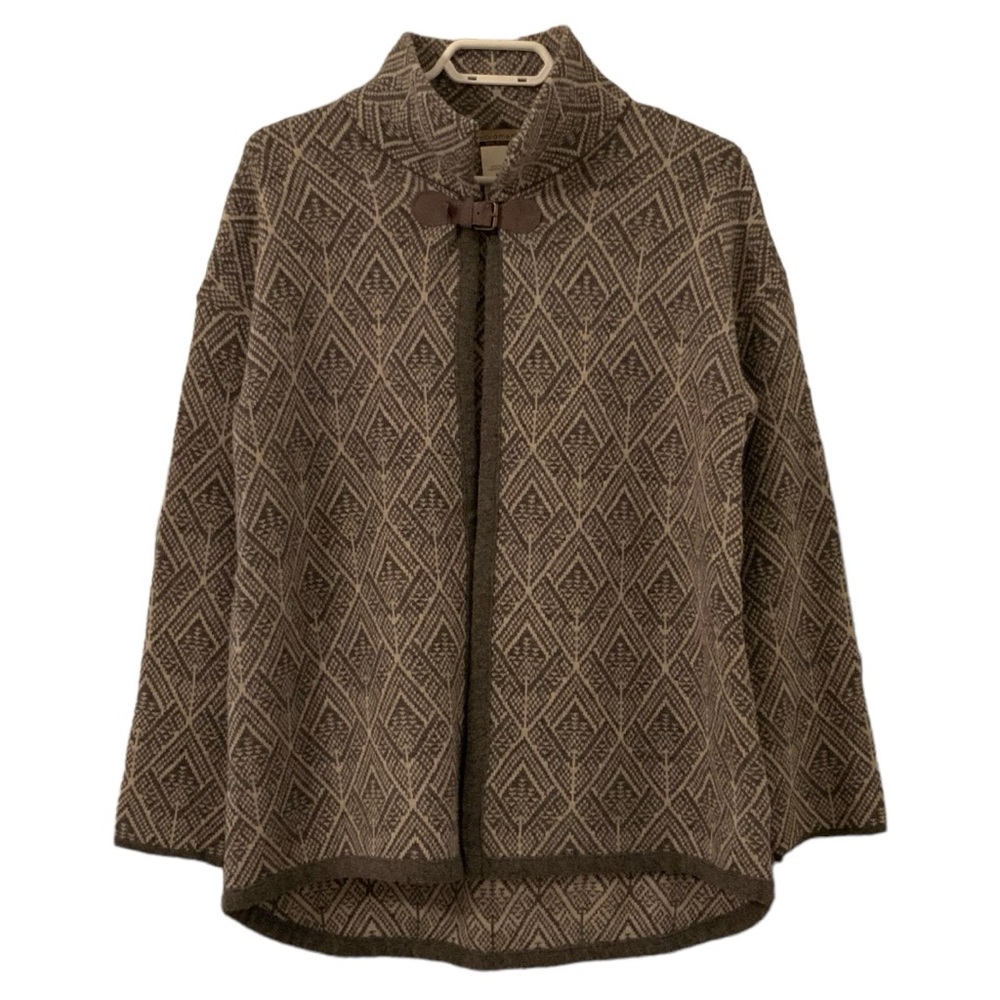 Chiaramente Wool Blend Open Front Cardigan Sweater Grey Colors Size S
